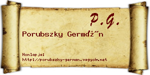 Porubszky Germán névjegykártya